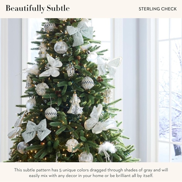 Mackenzie-Childs 🌟 Sterling Check Large Plush Bow 🎊 - Picture 8 of 11